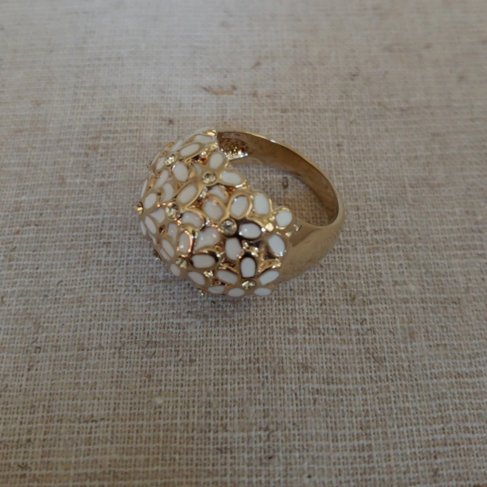 Gold Floral Statement Ring